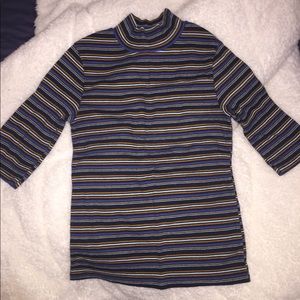 Zara striped mock neck